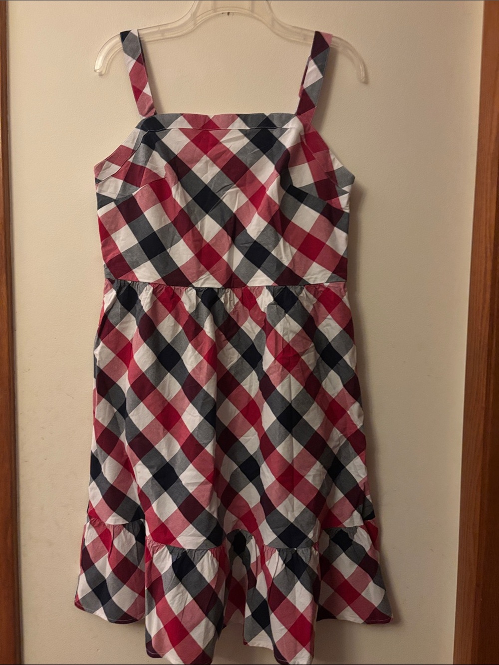 Gymboree Red, Navy & White Gingham Strap Sundress